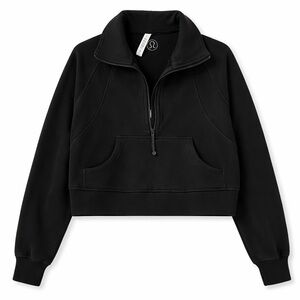 lululemon athletica Black Cropped Half-Zip Pullover